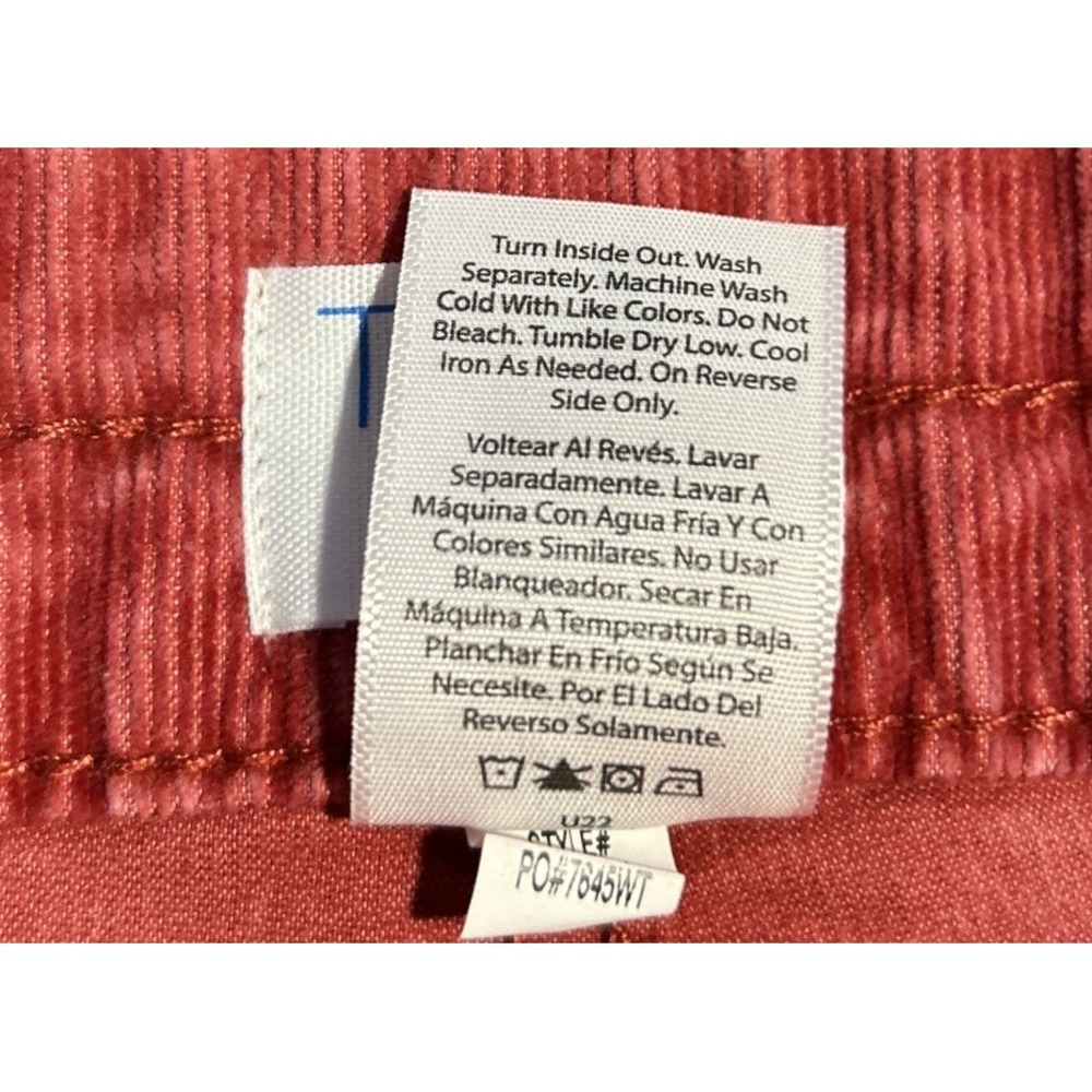 Time And Tru Women's Size 20 Red Corduroy Pants NWT - Picture 5 of 11